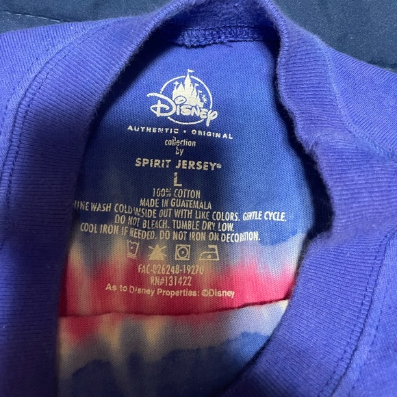 Disney Land Spirit Jersey Tie Dye Long Sleeve T-Shirt Kids Youth Size Large - Picture 2 of 7